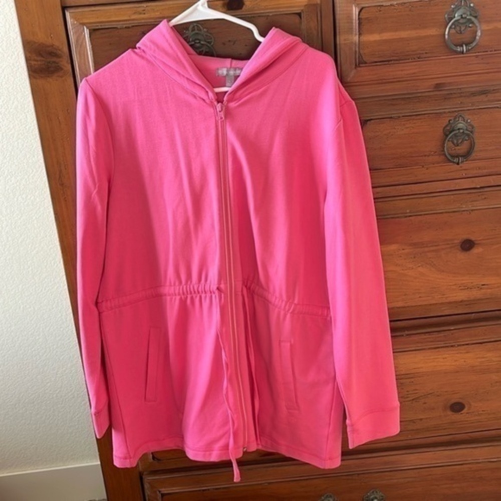 Talbots Women’s Pink Sweatshirt With Zipper Size Large NWOT